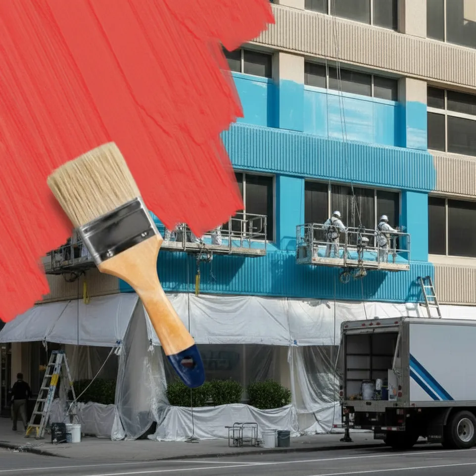 Commercial office building painting Glasgow
